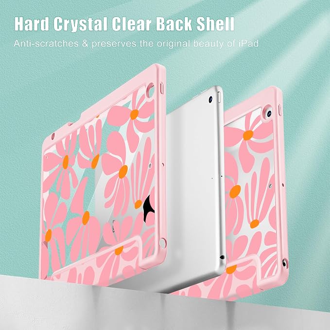May Chen for iPad 9th Generation with Pencil Holder iPad 8th/7th Gen Case 10.2-inch [Penceil Holder] Trifold Stand Auto Wake/Sleep Clear TPU Protection Back Cover Ballet Shoes
