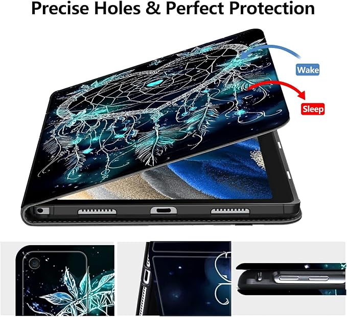 Case for Fire 7 2019/2017/2015Black Cat Purple Roses | DIGTIALL Slim Cover for Fire 7 Tablet 9th/7th/5th Gen 7.0 Folding Stand Protective Case Auto Sleep/Wake Smart Shell