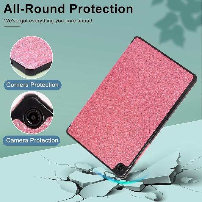 Caweet Case for Samsung Galaxy Tab A9+ / A9 Plus 11 Inch 2023 Ultra Slim Lightweight Hard Back Shell Tri-Fold Stand Cover with Atuo Sleep/Wake Almond Blossom
