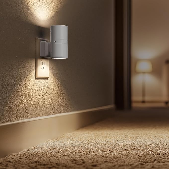 Briignite Night Lights Plug into Wall, Modern LED Night Light Plug in, Dusk to Dawn Sensor, Soft White 3000K, 0-100LM Adjustable Brightness, Dimmable NightLight for Hallway, Bedroom, Stairway, 4 Pack