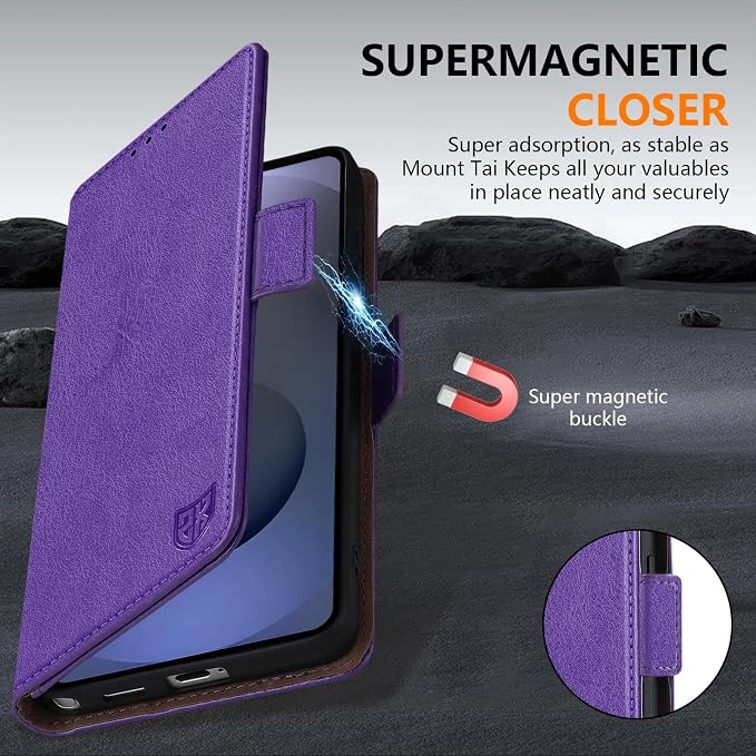 ZZXX for Samsung Galaxy S25 Wallet Case with [RFID Blocking] Card Slot Stand Strong Magnetic Leather Flip Fold Protective Phone Case for Samsung Galaxy S25 Case Wallet(Black-6.2 inch)