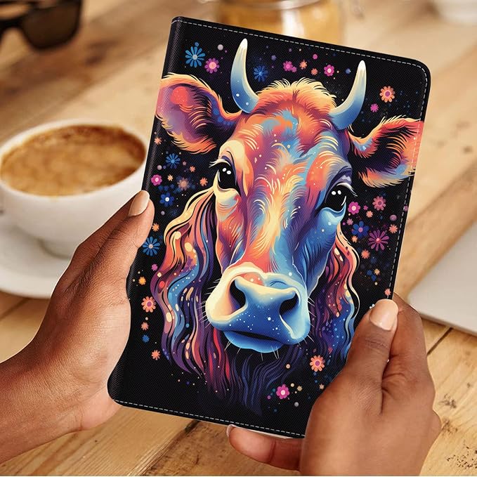 Case for Samsung Galaxy Tab A 8.0 2019 (SM-T290/T295/T297) Slim Lightweight PU Leather Stand Cover with Auto Wake/Sleep for Galaxy Tab A 8.0 Inch Abstract Watercolor Art Dogs