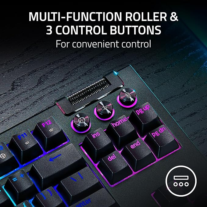 Razer BlackWidow V4 TKL HyperSpeed Wireless Hot Swappable Gaming Keyboard: Orange Tactile Switches - Wireless & Bluetooth - Multi-Function Roller & Control Buttons - Chroma RGB - Long Battery Life