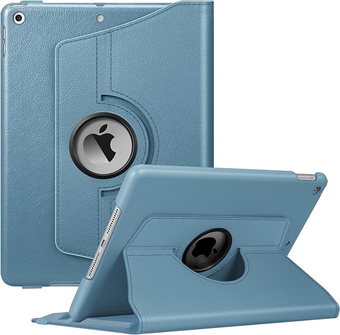 Fintie 360° Rotating Case for iPad 9th / 8th / 7th Generation 10.2 Inch | Swivel Stand Portrait &amp Landscape Viewing Shockproof Cover with Pencil Holder Auto Wake/Sleep Aqua Wave