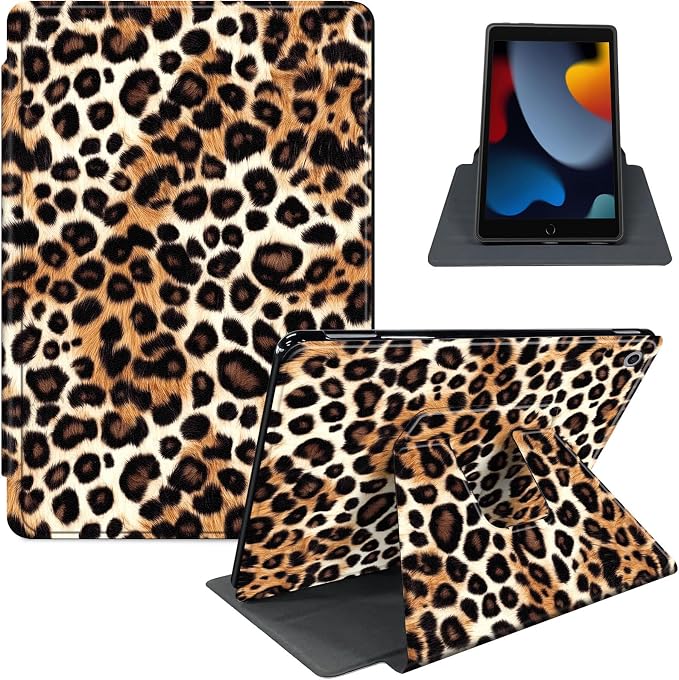 for iPad 11th Generation (A16 2025) 11 / iPad 10th Gen 10.9 2022 Case 360° Rotating PU Leather Stand Cover with Auto Sleep/Wake Shockproof TPU Backl Raccoon Perched