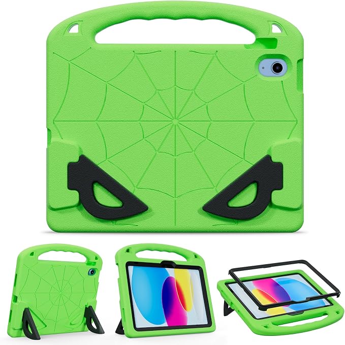 Kids Case for iPad A16 11th/ 10th Generation (2025/2022 Model) | iPad 11/ iPad 10 Full-Body Drop Protection cover with Screen Protector EVA Shockproof Handle Stand Black