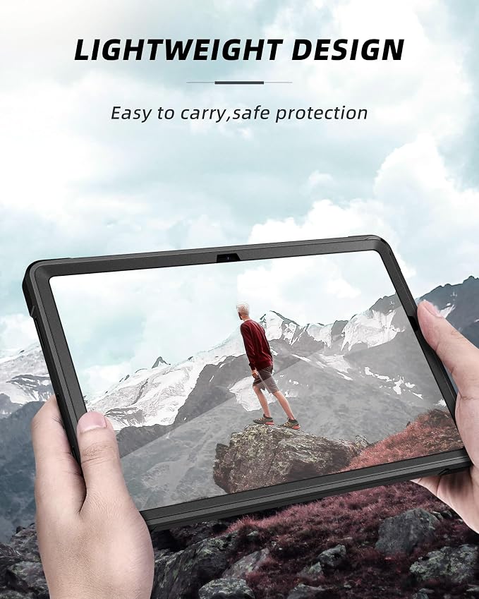 ZtotopCases for Samsung Galaxy Tab A11+ Plus 11 Inch 2025/ A9+ Plus 2023 Built-in Screen Protector/Kickstand/Full-Body Dual Layer Shockproof Protective Cover for Tablet A11+ 11'' Black