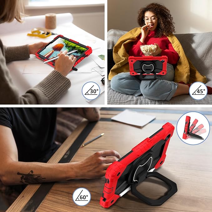 for Samsung Galaxy Tab A9/A11 8.7-Inch 2023/2025 Case.【NO A9+ Plus】 360 Rotating Stand Shoulder Strap Heavy Duty Shockproof Protective Silicone Case (Black)