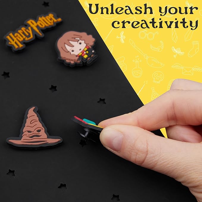 Harry Potter Gifts A5 Customizable Notebook and Zipped Pencil Case Kids Stationery Set with Character Chibi Pins Sticky Notes Hogwarts