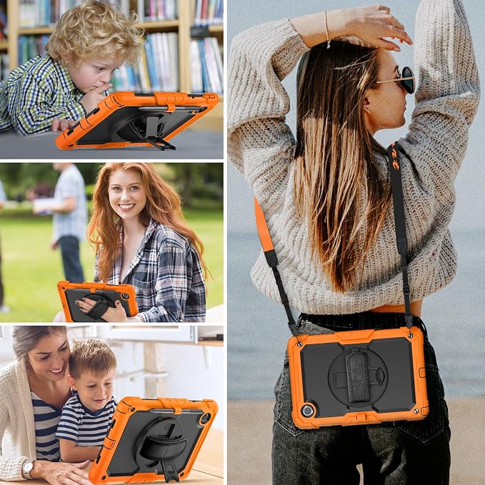 HXCASEAC Case for Samsung Galaxy Tab S6 Lite 10.4 inch Protective with Screen Protector/Hand Strap/S Pen Holder Shockproof S6 Lite Tablet Case 2024/2022/2020 SM-P610 SM-P613 SM-P620 - Black