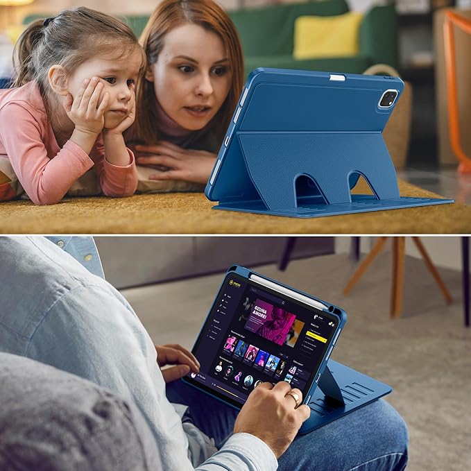 VIKESI Case for iPad Pro 11 inch (M5/M4) 2025/2024Multiple Angles Magnetic Stand CoverShockproof BackPencil Holderand Auto Sleep/WakeBlack