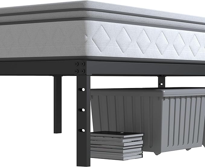 XL Twin Bed Frame No Box Spring Needed, 12 Inch Heavy Duty Metal Twin XL Platform Bed Frame Support Up to 2500 lbs, Easy Assembly, Noise Free, Black
