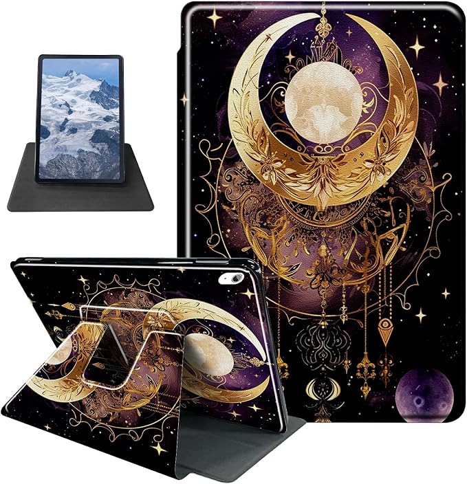 Astronaut Mushrooms Pattern Case for iPad 10.2 iPad 9th Generation 2021/ iPad 8th Generation 2020/ iPad 7th Generation 2019360 Degree Rotating Stand Protective Cover with Auto Sleep/Wake