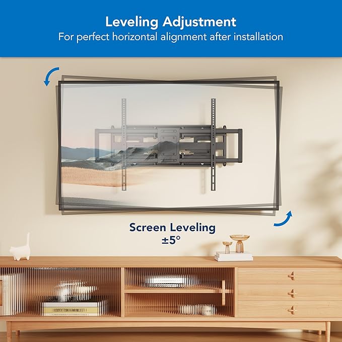 Mount-It! Heavy Duty XXL Full Motion TV Wall Mount for Extra Large TVs, max VESA 900x600, Holds up to 264lb, Swivel Tilt Extension Adjustable TV Mount for 60" 65" 75" 80" 85" 90" 98" 100" 115" 120 in
