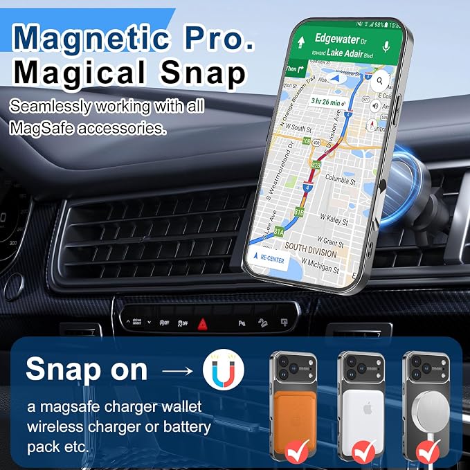 Magnetic Design for iPhone 16 CaseCompatible with MagSafe[Military Grade Drop Protection] Camera Lens Protector Cover Logo View Dust-Proof Matte Shockproof Protective CoverNavy Blue