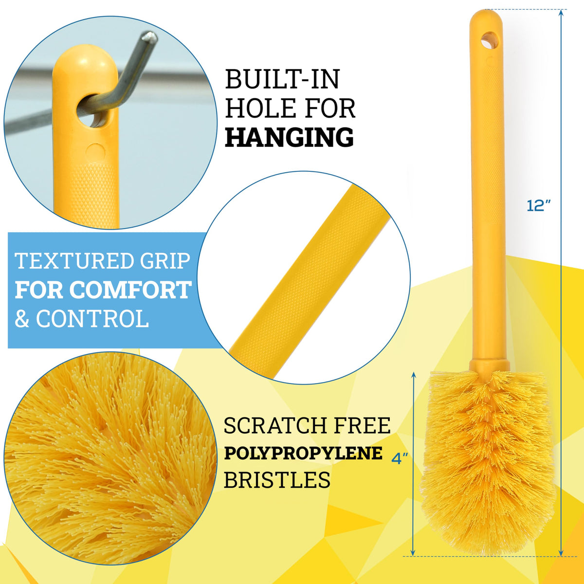 KLEEN HANDLER Goblet Cleaning Brush with Non Scratch Bristles, 1 Pack