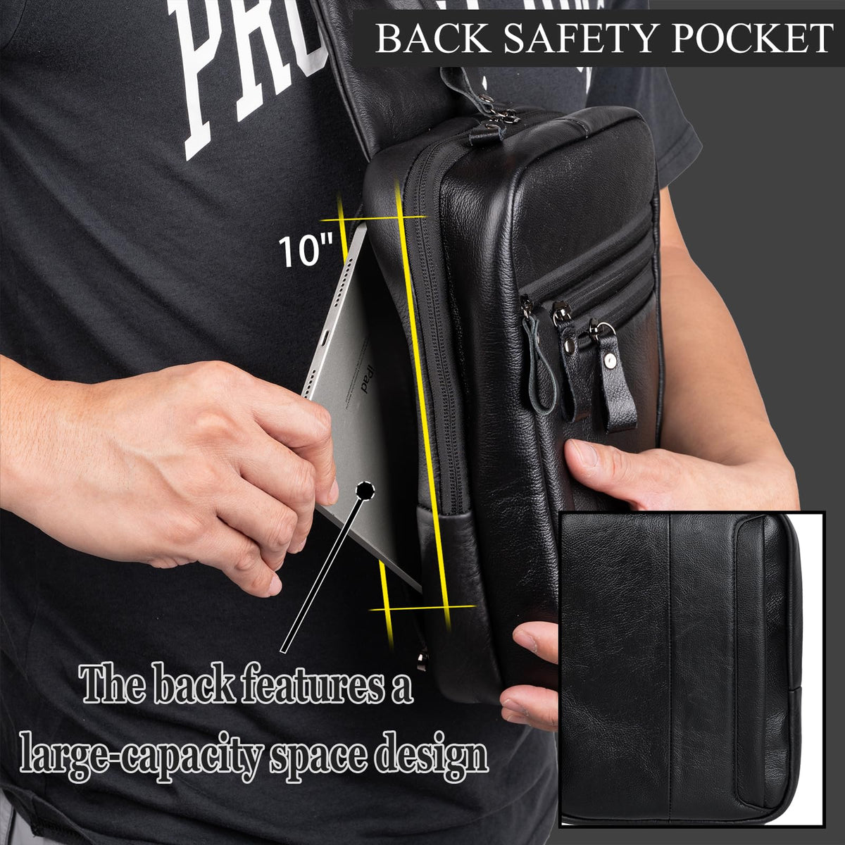 Ariscobull Tactical Sling Bag for Men - Concealed Carry Bag for Men - Small Tactical Backpack - Mens Fanny Pack Crossbody - Mini Backpack (Black)