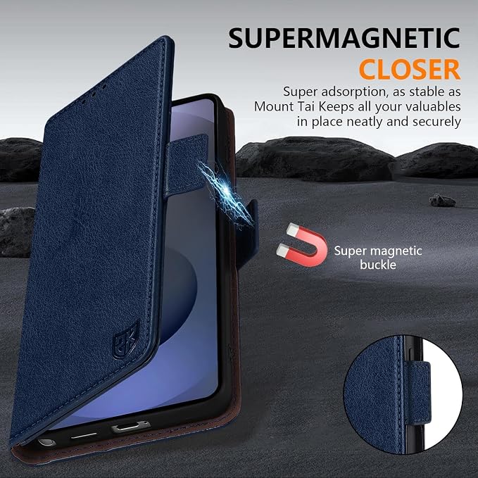 ZZXX for Samsung Galaxy S25 Wallet Case with [RFID Blocking] Card Slot Stand Strong Magnetic Leather Flip Fold Protective Phone Case for Samsung Galaxy S25 Case Wallet(Black-6.2 inch)