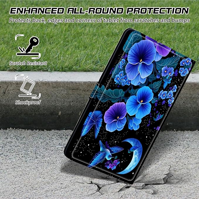 for Walmart Onn 10.1 2024 Onn 10.1 Gen 4 Universal Tablet Case 360 Degree Rotating Kickstand Protective Stand Case with Multiple Viewing PU Leather Shell Case Black Book Cat