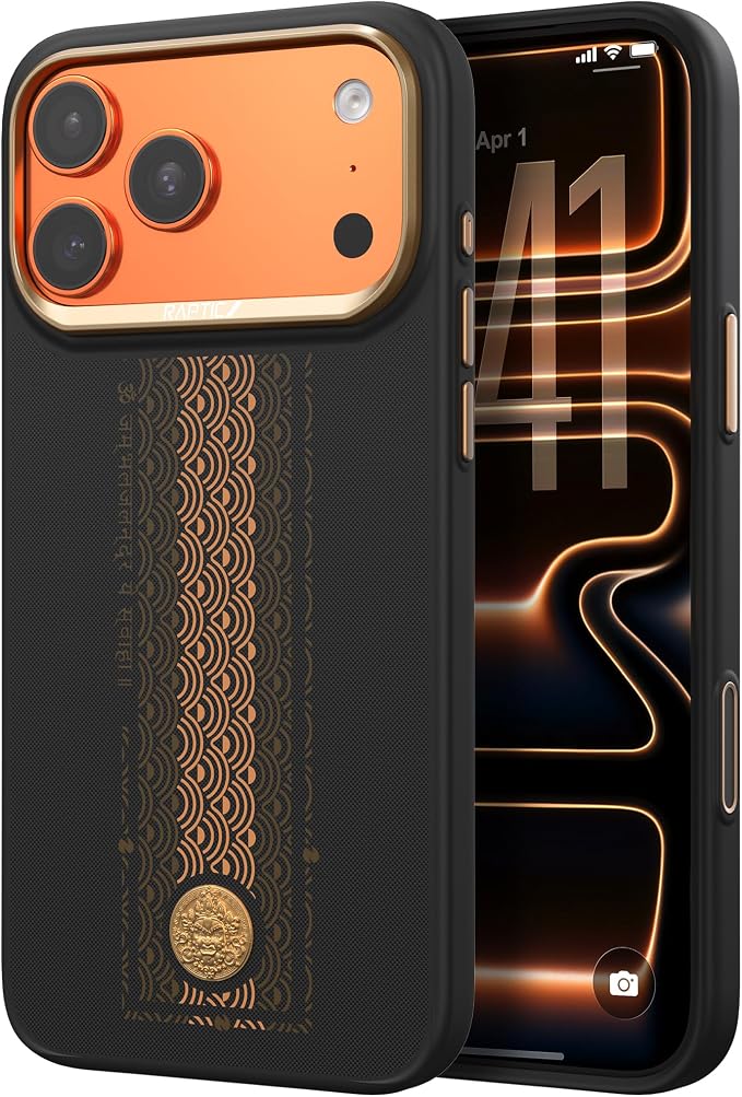 RAPTIC Aramid Fiber Case for iPhone 16 Pro Compatible with MagSafe Non-Slip &amp Slim 600D Aramid Fiber [Military Grade Drop Tested] Anti-Scratch Shockproof Protective Case 6.3 inch Black