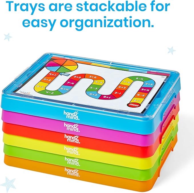 hand2mind Little Minds at Work Game Tray Set by Tara West, Includes Reading & Math Preschool Learning Activities, Science of Reading Manipulatives, Math Games for Kids, Teacher Supplies for Classroom