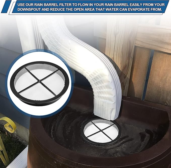 Rain Barrel Screen for Rain Barrel, 6 Inch Rain Barrel Cover for Rain Water