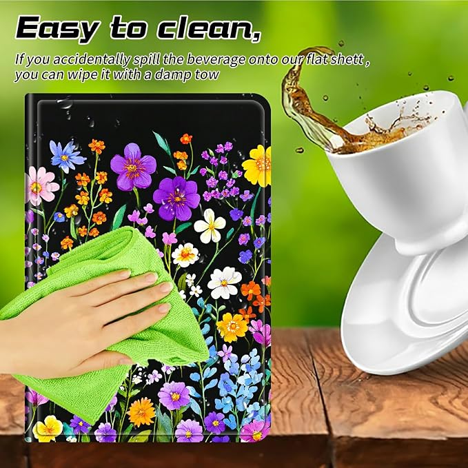 for Walmart Onn 10.1 2024 Onn 10.1 Gen 4 Universal Tablet Case 360 Degree Rotating Kickstand Protective Stand Case with Multiple Viewing PU Leather Shell Case Black Book Cat