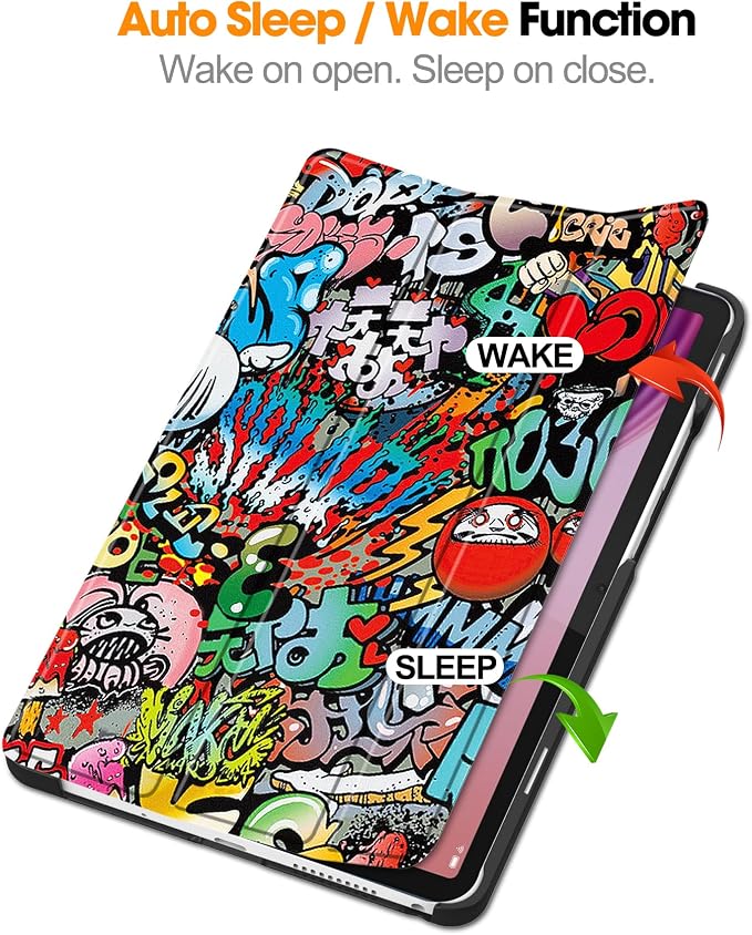 Smart Case for Lenovo Tab One / K9 8.7 Inch 2025 TB305XU/TB305FU Lightweight Trifold Stand Cover Auto Wake Sleep Blackish Green