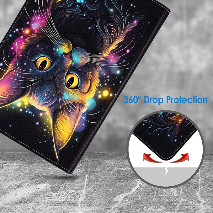 Case for Samsung Galaxy Tab A 8.0 2019 (SM-T290/T295/T297) Slim Lightweight PU Leather Stand Cover with Auto Wake/Sleep for Galaxy Tab A 8.0 Inch Abstract Watercolor Art Dogs