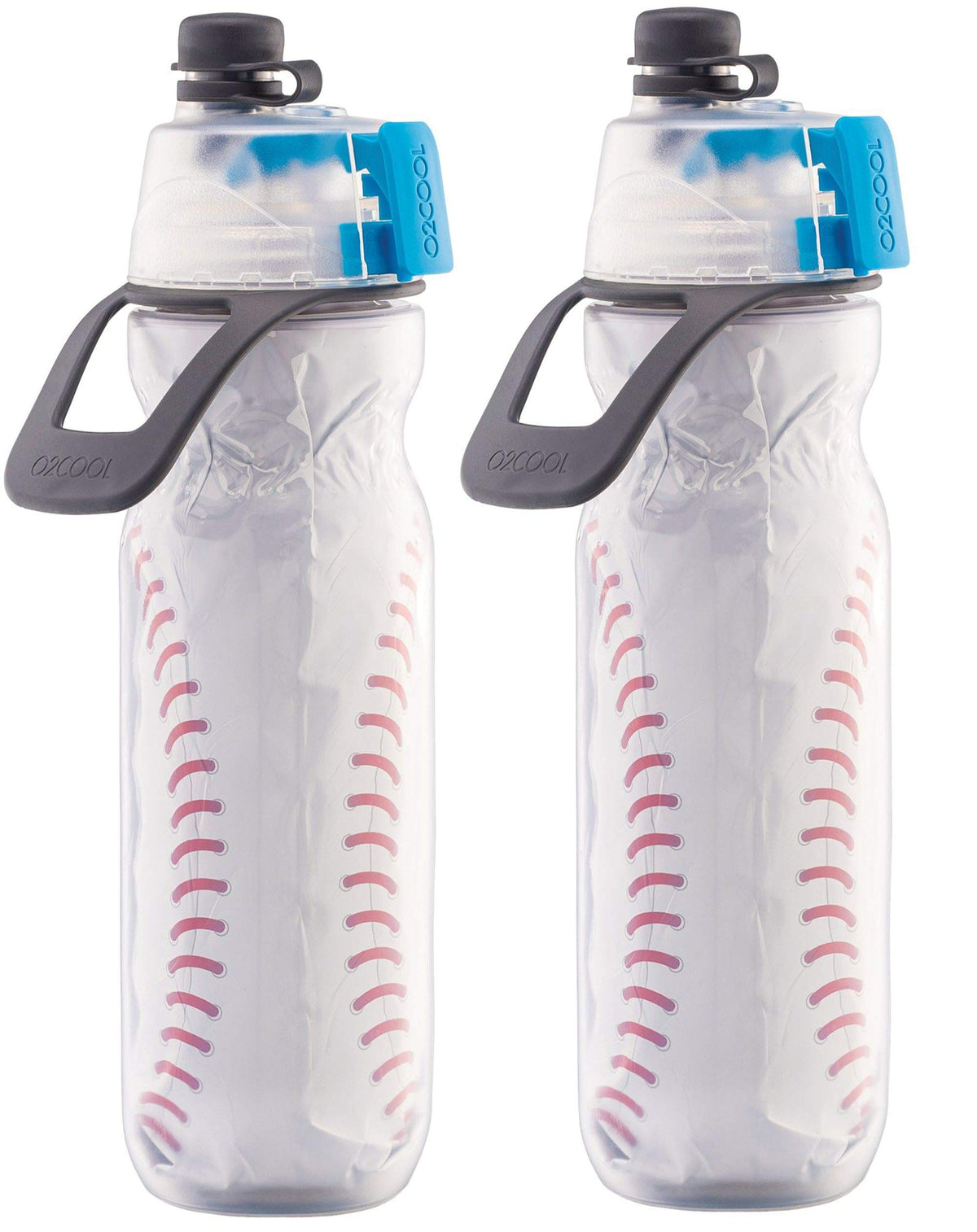 O2COOL Mist N Sip 20 oz Misting Sports Water Bottle 2-Pack Baseball