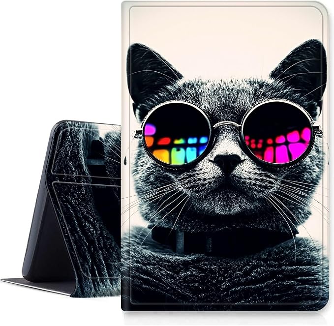 DIGTIALLL Case for Amazon Kindle Fire 7 Inch Tablet (9th/7th/5th Generation 2019/2017/2015 Release) PU Leather Smart Protective Cover with Auto Sleep/WakeBeach Palm Trees