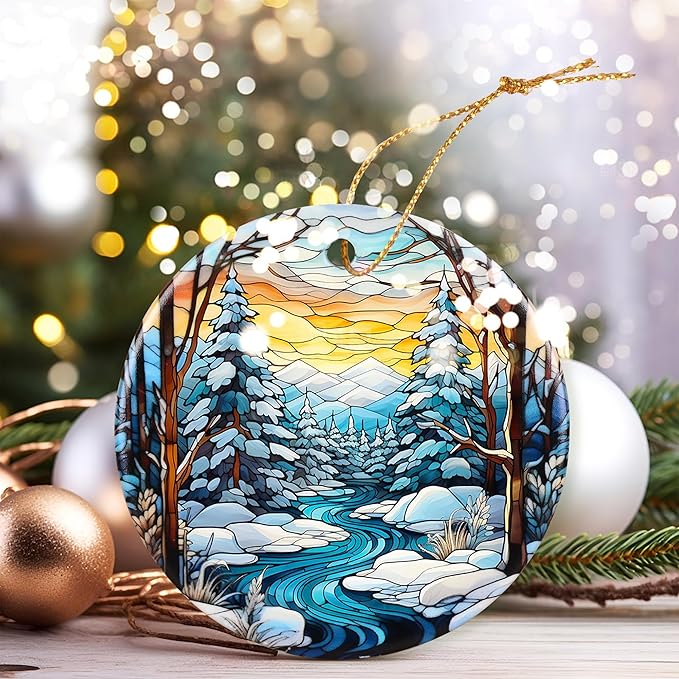 Christmas Ornament, Winter Landscape, Christmas Decoration, Heirloom Keepsake, Holiday Ornaments 2023, Xmas Gift Exchange, Gift Idea, Christmas Tree Ornament