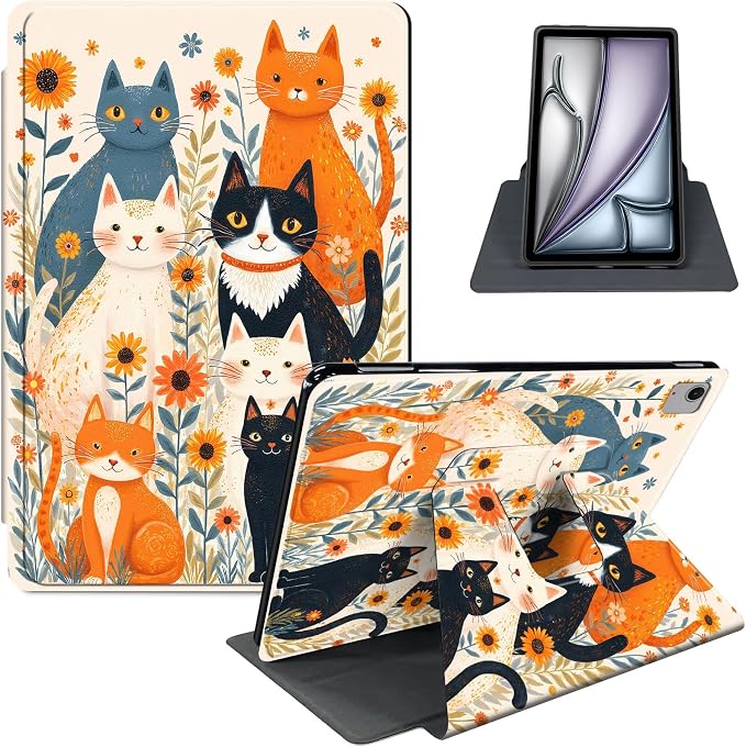 for iPad 11th Generation (A16 2025) 11 / iPad 10th Gen 10.9 2022 Case 360° Rotating PU Leather Stand Cover with Auto Sleep/Wake Shockproof TPU Backl Two Dragons Fighting