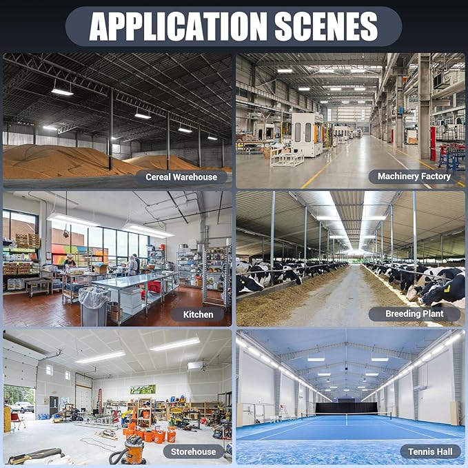 LED Linear Shop Lights 300W, 45000LM Led High Bay Lights 5000K Daylight 120-277V,Led Garage Light for Shop Workshop Store Commercial Supermarket Warehouse Basement Exhibition Room ETL-2Pack