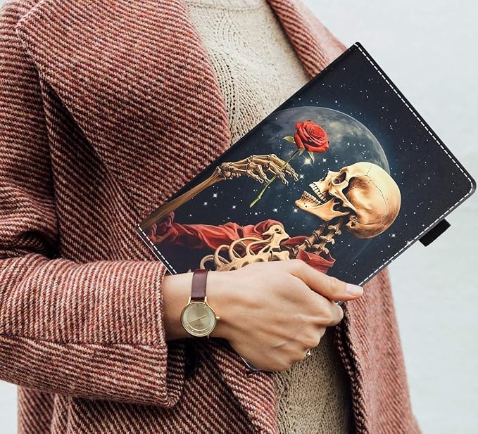Case for Amazon Fire HD 8/HD 8 Plus Tablet (8 12th/10th Generation 2024/2022/2020 Release) Slim PU Leather Stand Folio Cover with Auto Wake Sleep African Woman Wolf
