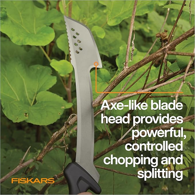 Fiskars Machete Knife, Machete For Cutting Trees, Heavy Duty, 18-Inch Bushcraft Axe Branch Cutter with Rust-Resistant and Low-Friction Blade Coating and Nylon Sheath
