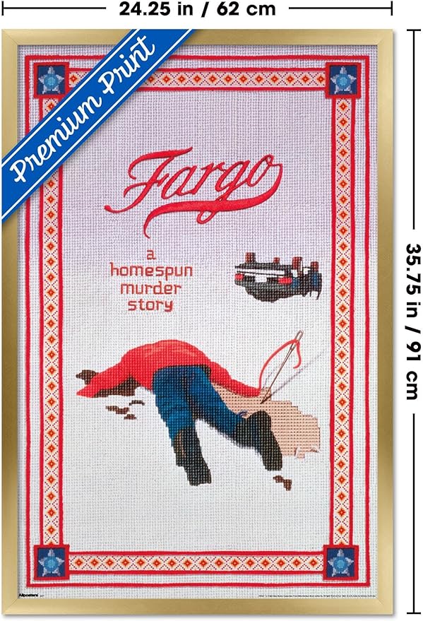 Fargo (1996) - One Sheet Wall Poster, 34L" x 22.4W", Gold Framed Version