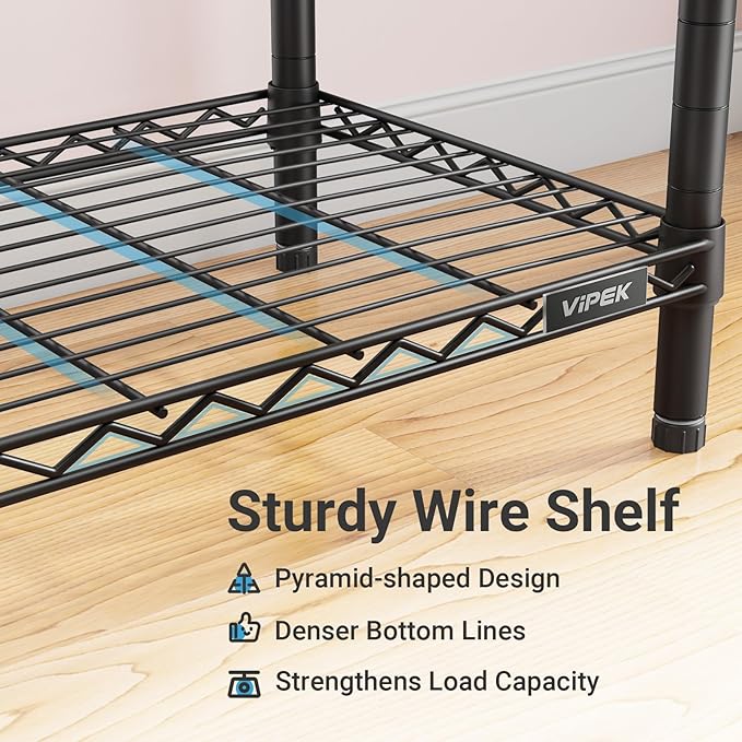 VIPEK V5C Medium Covered Clothes Rack Heavy Duty Portable Closet Wardrobe, Freestanding Black Clothing Rack with Black Upgarded Polyester Cover, Adjustable Custom Closet Rack, 56.7" Lx15.7 Wx76.4 H