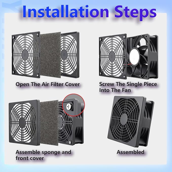Dust Filter PC 80mm Cooling Fan Filter Dustproof Cover, 2 Pack PC Case Fan