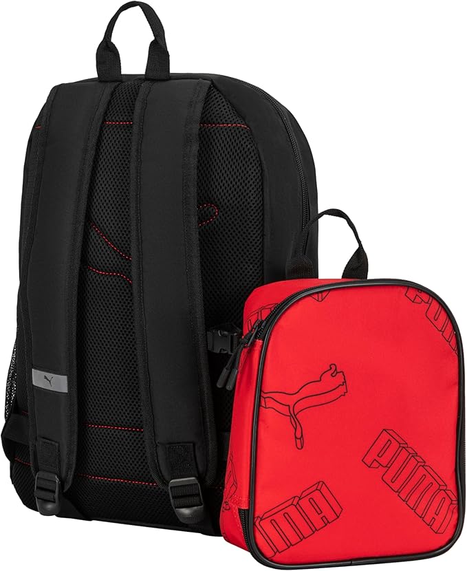 PUMA Unisex Kid's Colony Lunch Kit & Backpack Combo, High Risk Red/Black, Medium