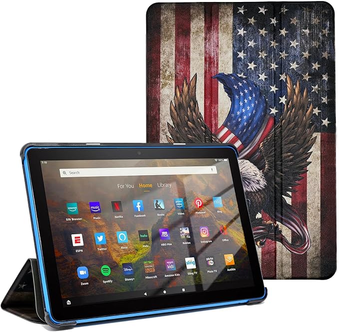 Case for Fire HD 10 Tablet (13th Generation 2023 Release) - America 250 Merchandise Lightweight PU Leather Hard Shell Stand Cover with Auto Wake/Sleep