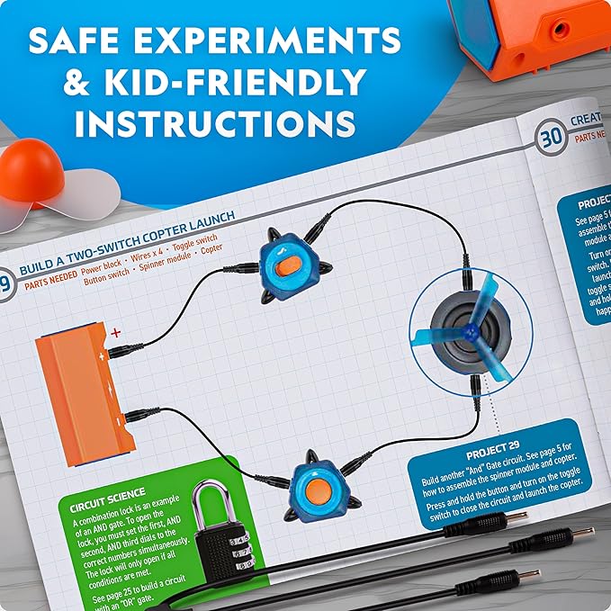 National Geographic Circuit Maker Electronics Science Kit – 60 Hands-On STEM Projects for Kids, Build Real Electrical Circuits, Educational STEM Activity for Learning Electricity & Engineering Skills