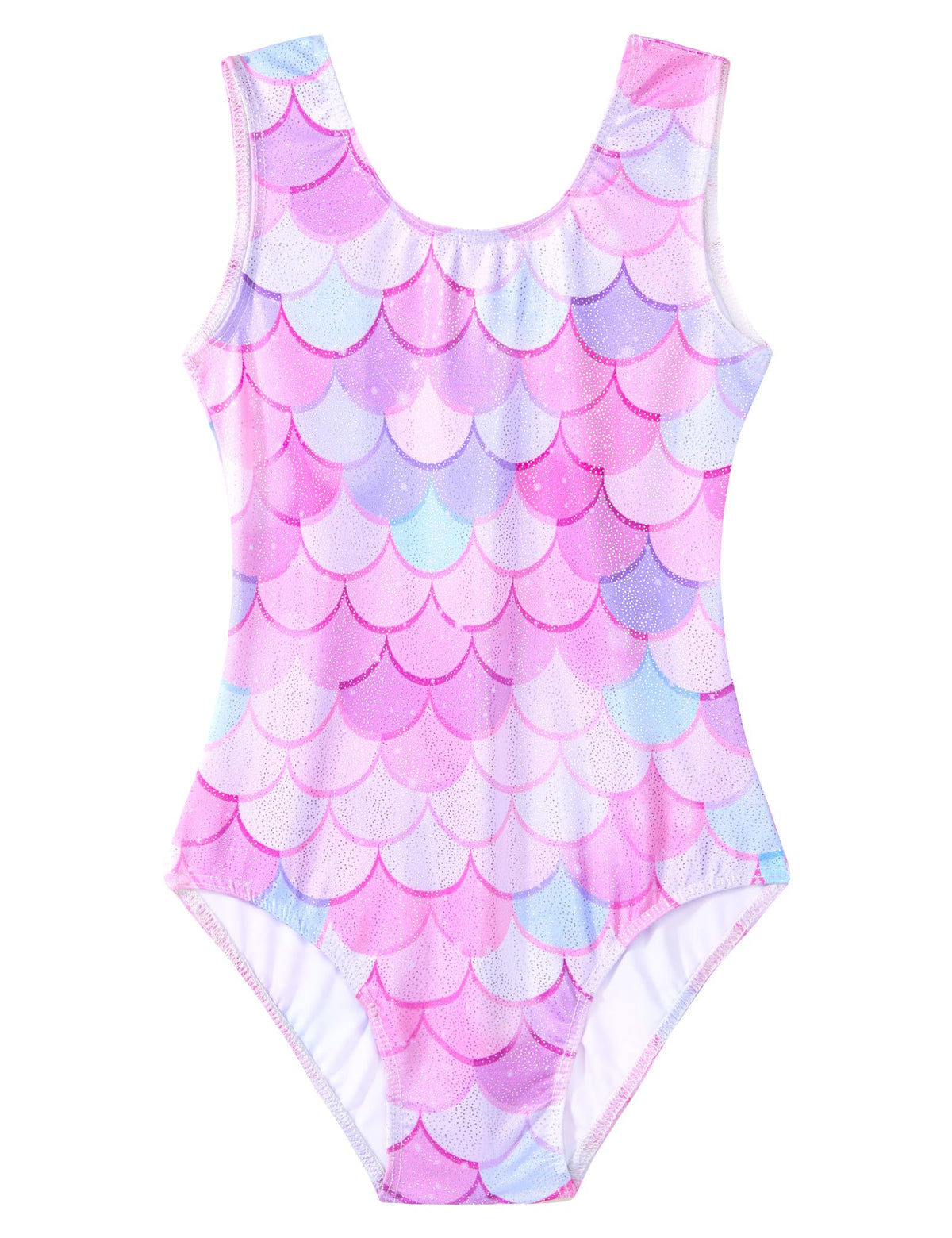 Domusgo Gymnastics Leotards for Girls Sparkly One Piece Tumbling Outfits Size 8-9 Years Old Pinkish Blue