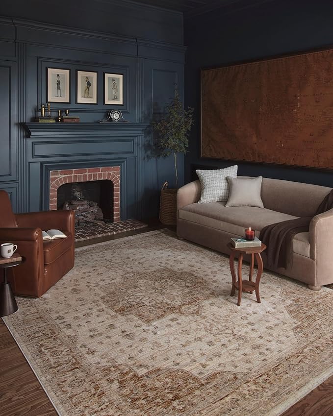 Loloi Magnolia Home by Joanna Gaines Junie Collection JUE-04 Natural/Clay 11'-6" x 15'-7", .38" Pile Height, Area Rug