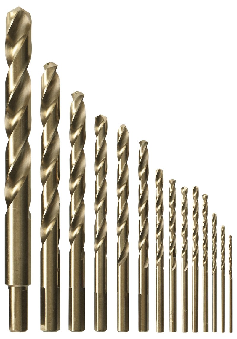 BOSCH CO14B 14-Piece Cobalt Drill Bit Set with Included Case - M42 Metal Drill Bits with Three-Flat Shank for Drilling Applications in Stainless Steel, Cast Iron, Titanium, and Light-Gauge Metal