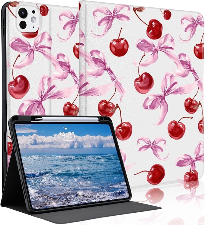 Cute Maple Bear Case for 10.2 iPad 2019/2020/2021(7th/8th/9th Gen) with Pencil Holder Auto Wake/Sleep Leather Soft TPU Back Cover for Women Girls