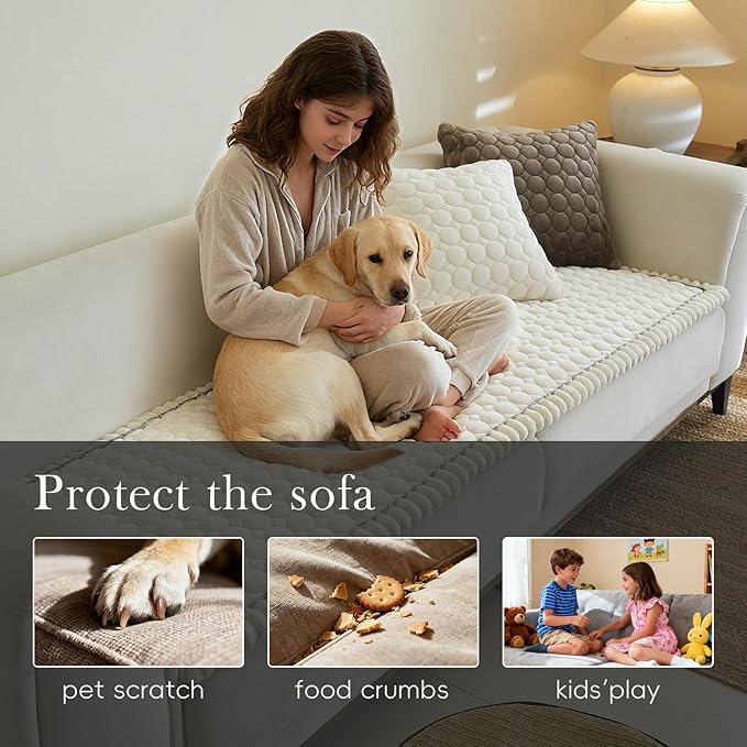Couch Covers for 3 Cushion Couch Sofa Pet Friendly,Non-Slip Sofa Cover Washable