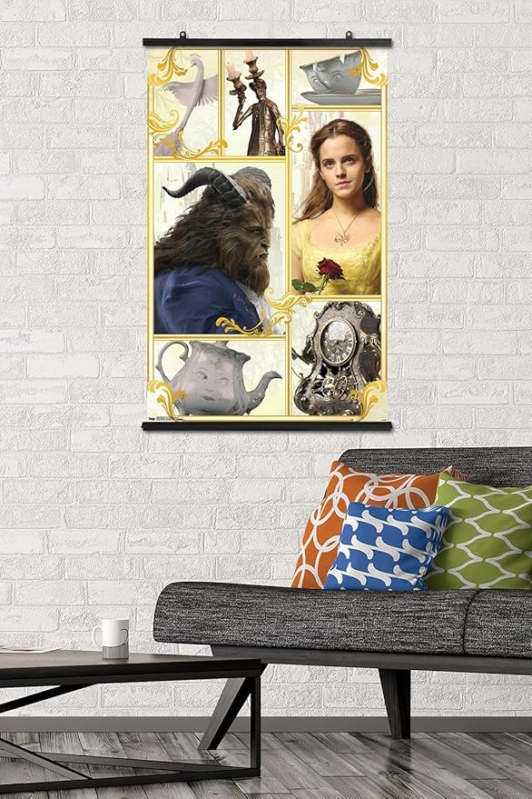 Trends International Disney Beauty And The Beast - Group Wall Poster, 22.375" x 34", Premium Poster & Clip Bundle