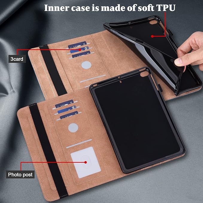 ALILANG Case for Samsung Galaxy Tab A 10.1 Inch 2019 (SM-T510/T515) with Pen Holder &amp Multiple Viewing Angles Smart PU Leather Cover for Samsung Tab A 10.1 Case 2019-Black
