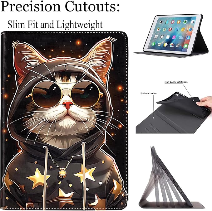 Case for New iPad (A16) 11th Generation 11 Inch 2025for iPad 10th Generation 2022 10.9 Inch Multi-Angle Stand Smart Cover Shockproof with Auto Wake/Sleep ，Starry Sky